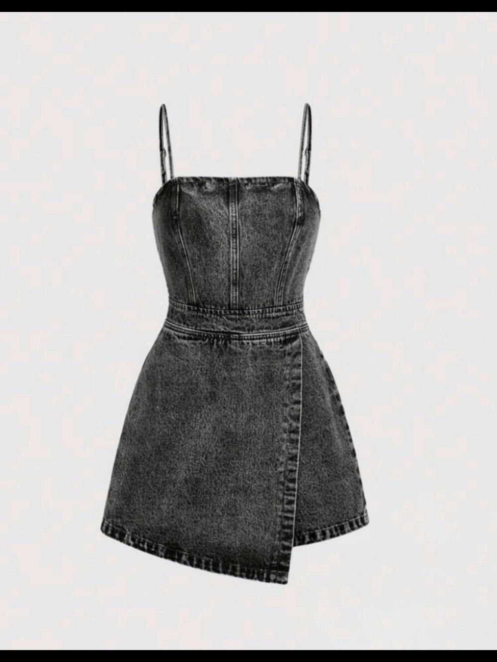 Black Denim Mini Dress/Skort